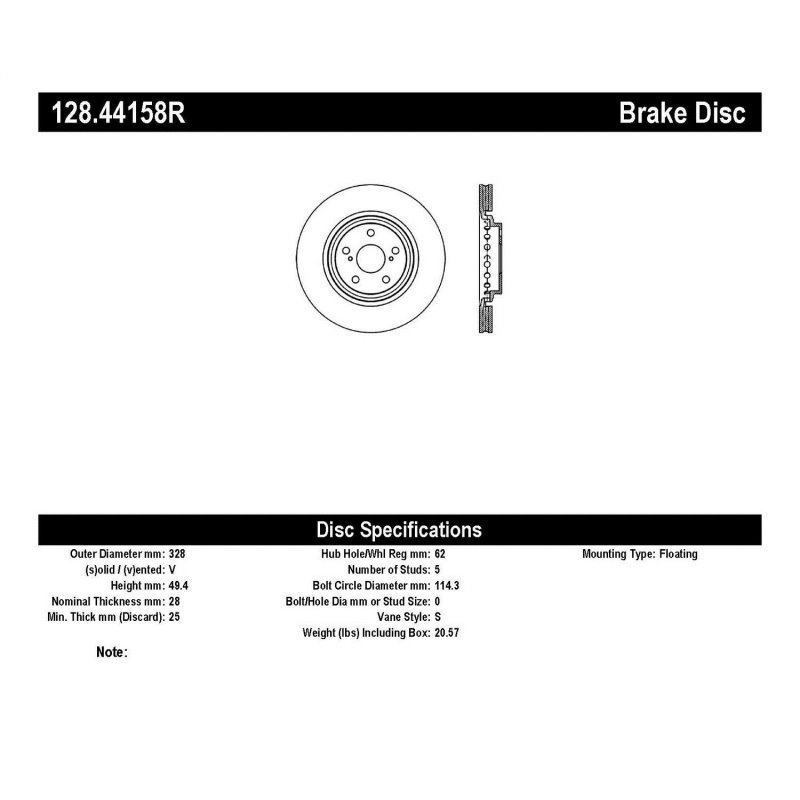 StopTech Drilled Sport Brake Rotor