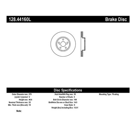 StopTech Drilled Sport Brake Rotor