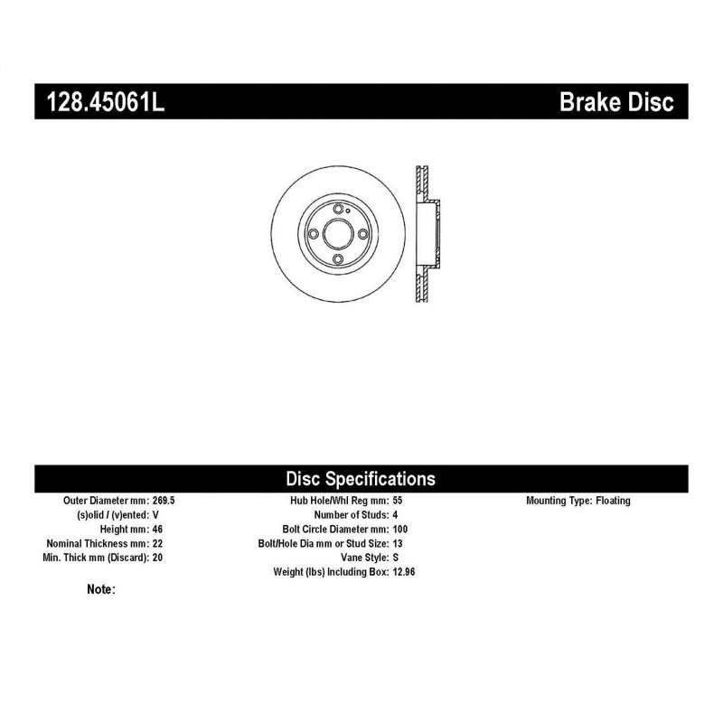 StopTech Drilled Sport Brake Rotor