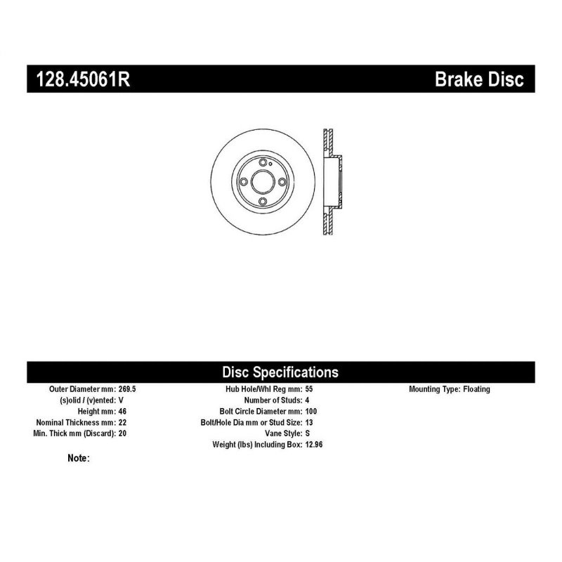 StopTech Drilled Sport Brake Rotor