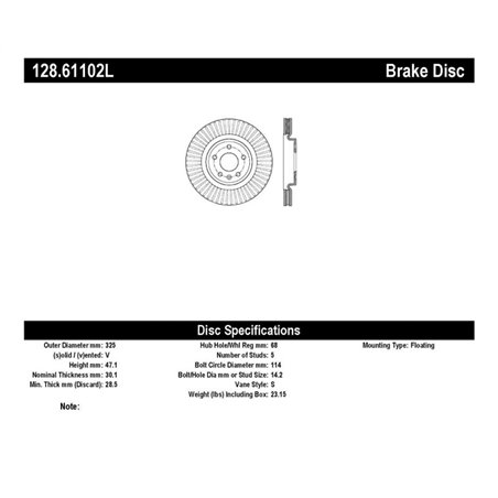 StopTech Drilled Sport Brake Rotor