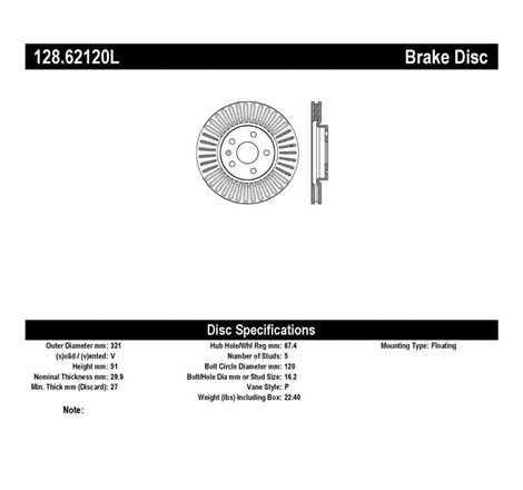 StopTech Drilled Sport Brake Rotor