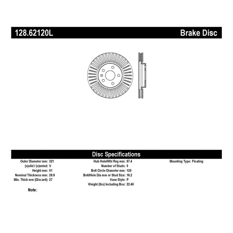 StopTech Drilled Sport Brake Rotor