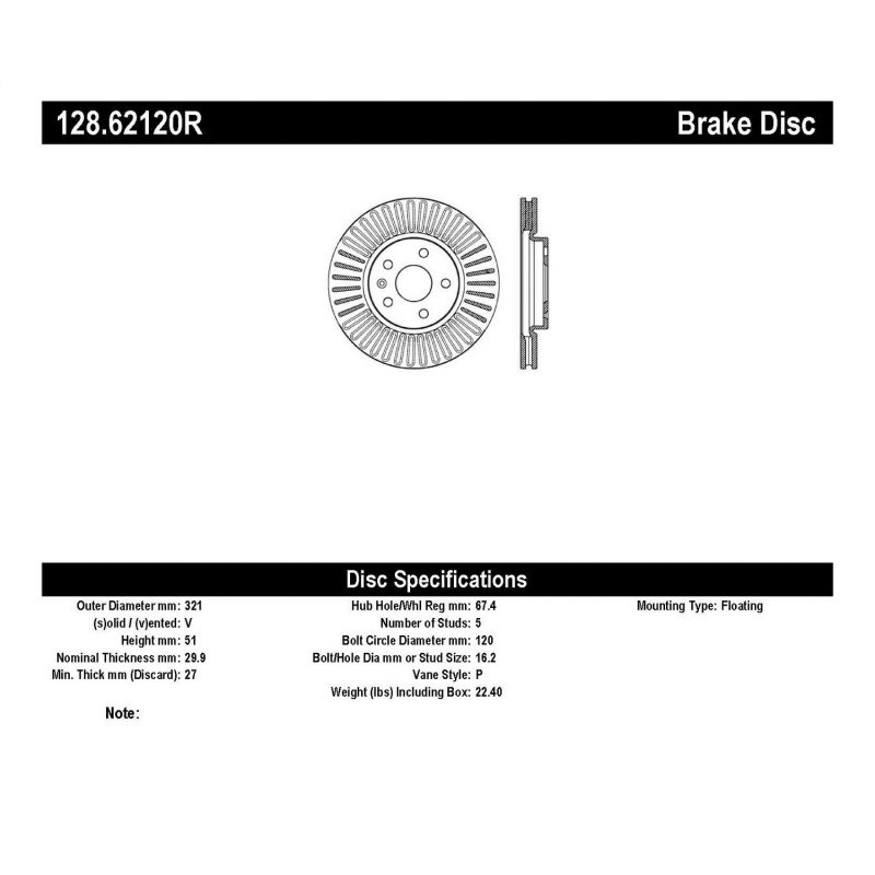 StopTech Drilled Sport Brake Rotor