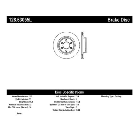 StopTech Drilled Sport Brake Rotor