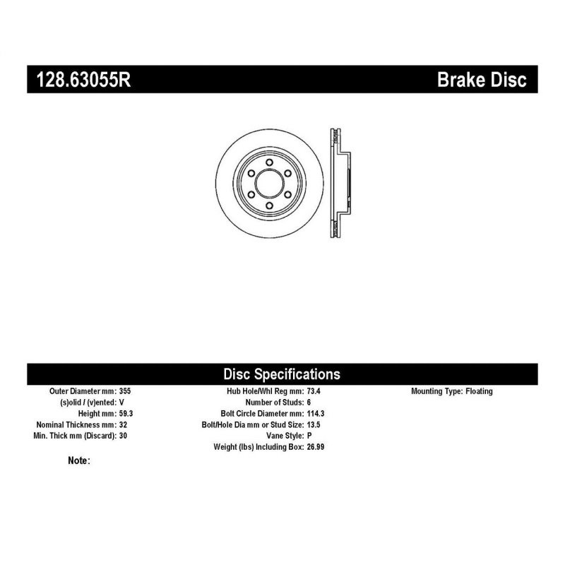 StopTech Drilled Sport Brake Rotor