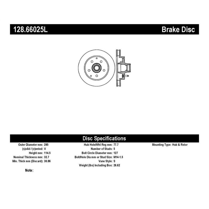 StopTech Drilled Sport Brake Rotor