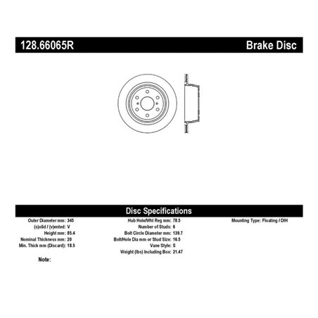 StopTech Drilled Sport Brake Rotor