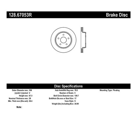 StopTech Drilled Sport Brake Rotor