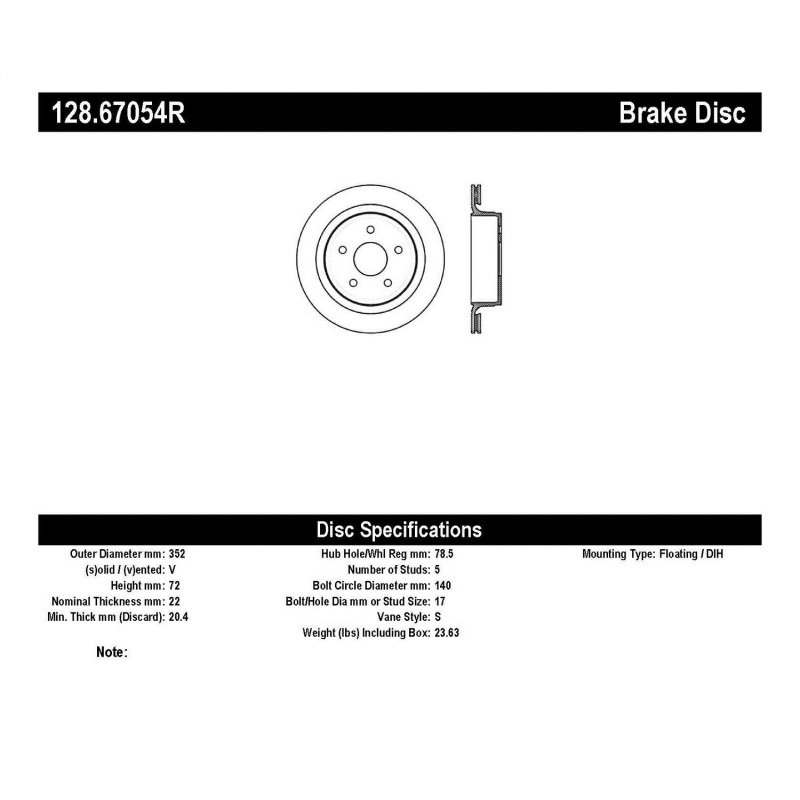 StopTech Drilled Sport Brake Rotor