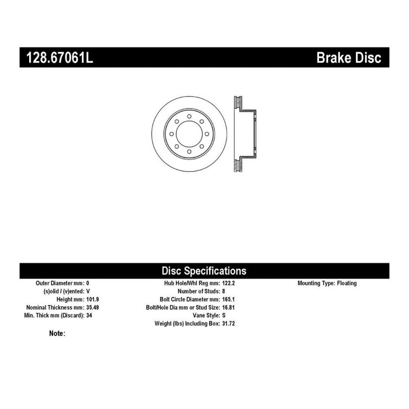 StopTech Drilled Sport Brake Rotor