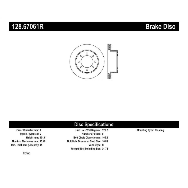 StopTech Drilled Sport Brake Rotor