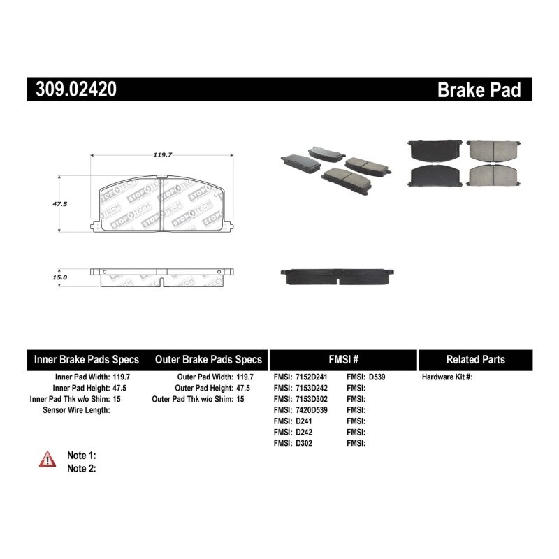 StopTech Performance Brake Pads