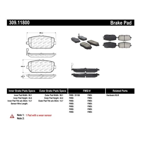 StopTech OE Fit Rear Sport Brake Pads