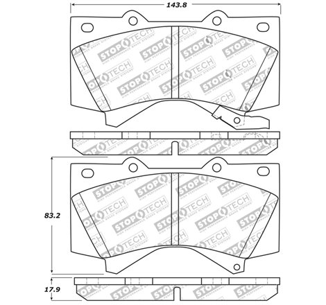 StopTech 13-18 Toyota Land Cruiser Performance Front Brake Pads