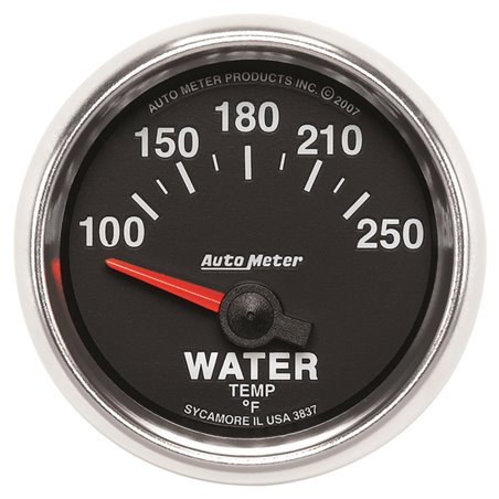 Autometer GS 52mm 100-250 Deg F Short Sweep Electronic Water Temperature Gauge