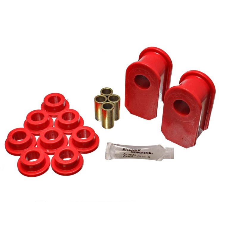 Energy Suspension Ford F100/150/250 Red Fr & Rr A Style 1in Dia Sway Bar 3-1/2in Tall Bushing Sets