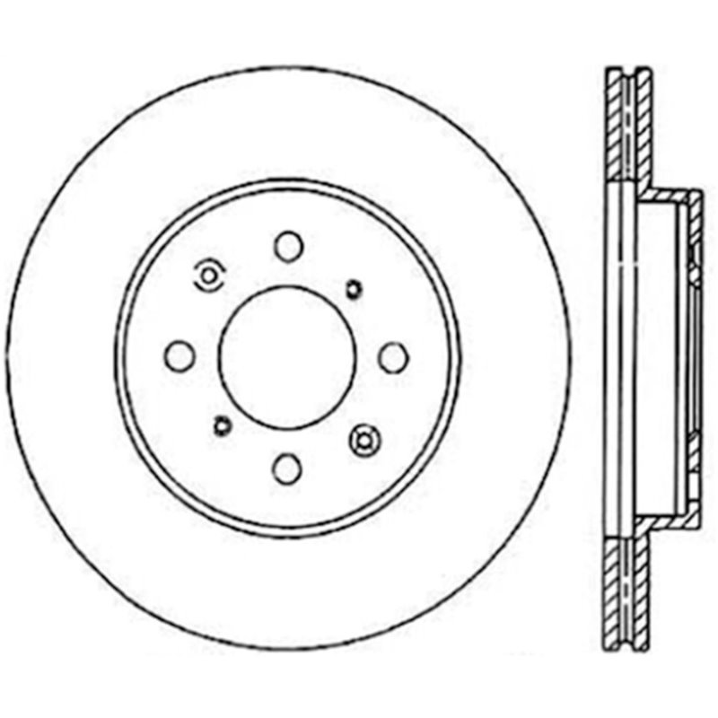 StopTech Power Slot 90-01 Integra / 93-05 Civic EX/93-97 Civic Si Fr Left Slotted CRYO-STOP Rotor