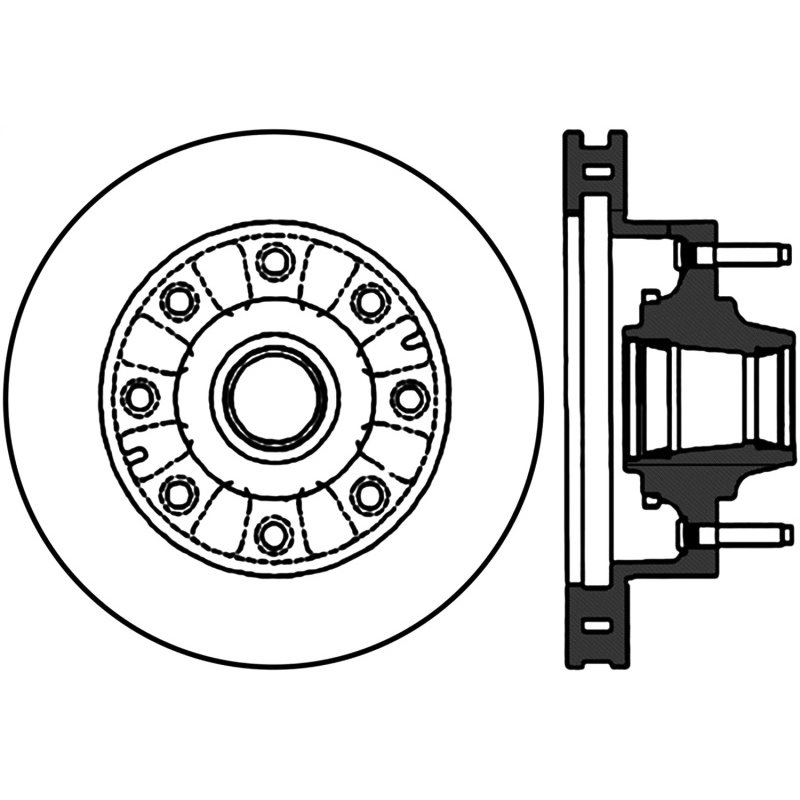 StopTech 00-02 Ford Excursion 2WD / 99-00 F250 SD 2WD Front Left Slotted CRYO-STOP Brake Rotors