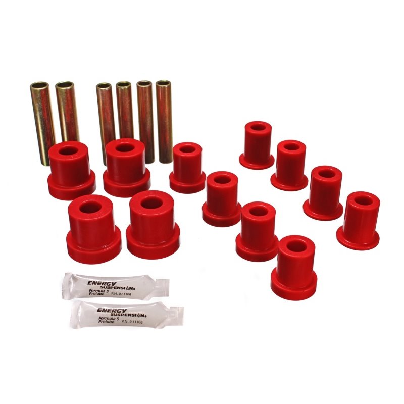 Energy Suspension 73-87 GM Denali XL/SUburban/Yukon XL 4WD Red Front Leaf Spring Bushing Set