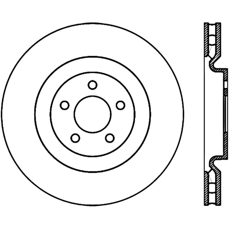 StopTech 07-13 Mustang Shelby / 11-13 Mustang GT Front Left Slotted & Drilled CRYO-STOP Brake Rotor