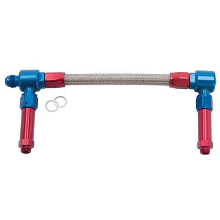 Russell Performance -8 AN to -8 AN ProFlex Demon Carb Dual Inlet Carb Kit (Red/Blue)