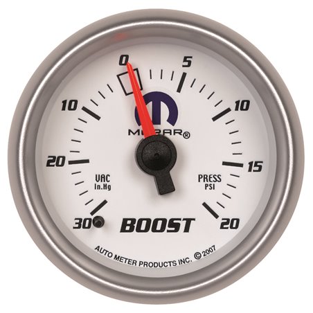 Autometer Mopar 52mm Mechanical 30 In Hg-Vac/20 PSI Vacuum/Boost Gauge