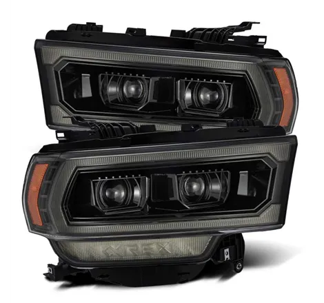 AlphaRex 19-21 Ram 2500 LUXX LED Proj Headlights Plank Style Alpha Blk w/Activ Light/Seq Signal/DRL