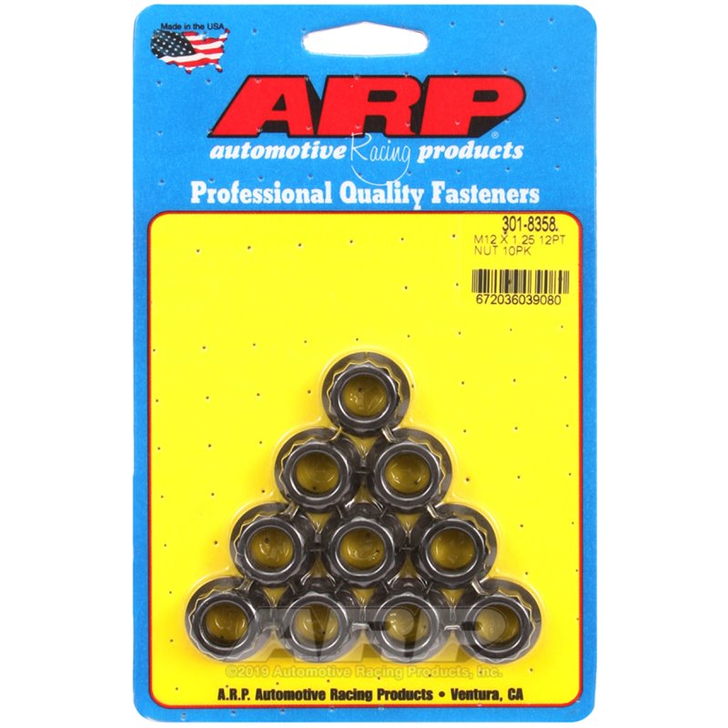 ARP M12 x 1.25 12-Point Nut Kit (Pack of 10)