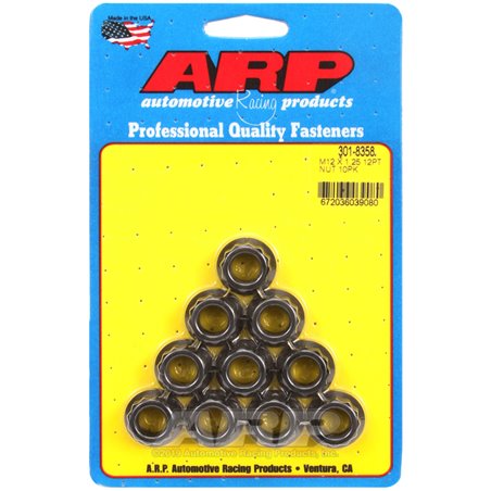 ARP M12 x 1.25 12-Point Nut Kit (Pack of 10)