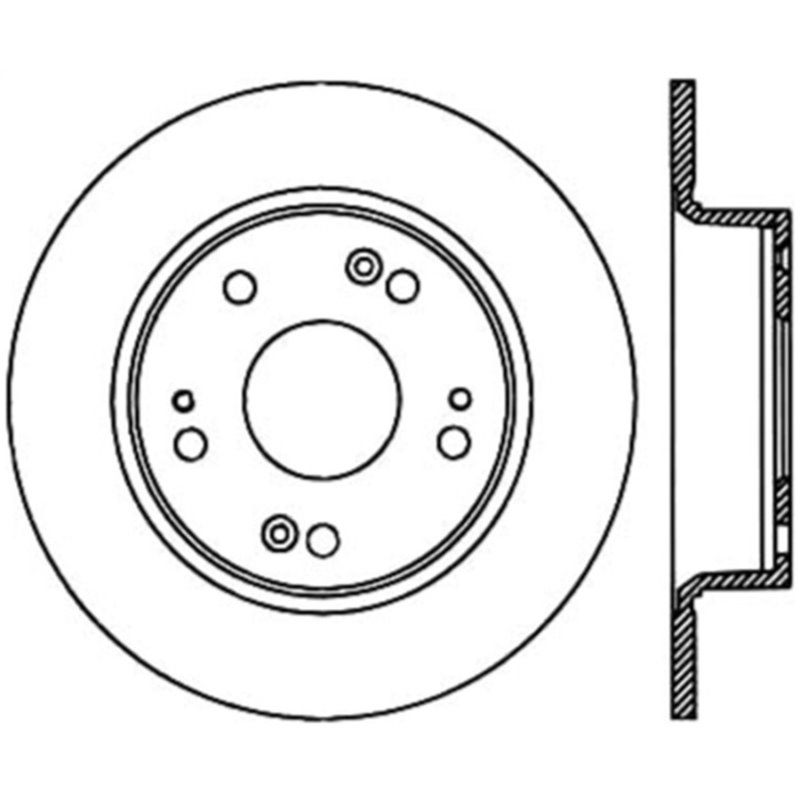 StopTech Power Slot 09-12 Acura TSX / 08-12 Honda Accord Coupe Rear Right Slotted CRYO Rotor