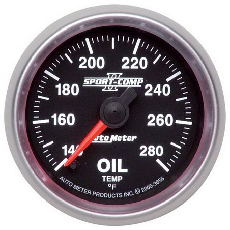 Autometer Sport-Comp II 52mm Full Sweep Electronic 140-280 Deg. F Oil Temprature Gauge