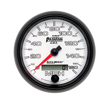 Autometer Phantom II 3-3/8in 160 MPH Electronic Programmable In-Dash Speedometer