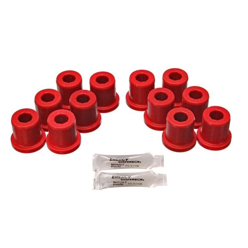 Energy Suspension 81-89 Toyota FJ40/FJ60 Landcruiser 2/4WD Red Front & Rear Leaf Spring Bushing Set