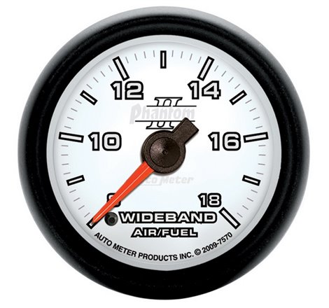 Autometer Phantom II 52mm Full Sweep Electronic 8:1-18:1 AFR Wideband Air/Fuel Ratio Analog Guage