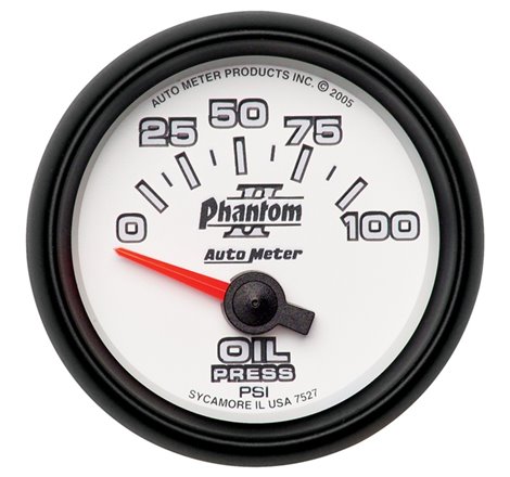 Autometer Phantom II 52mm Short Sweep Electronic 0-100psi Oil Pressure Gauge