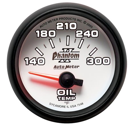 Autometer Phantom II 52mm Short Sweep Electronic 140-300 Deg F Oil Temperature Gauge