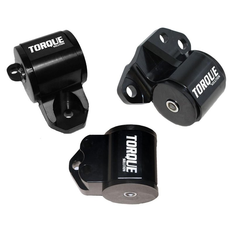 Torque Solution 3pc Billet Engine Mount Kit (3 Bolt): 92-95 Honda Civic/94-01 Integra/93-97 Del Sol