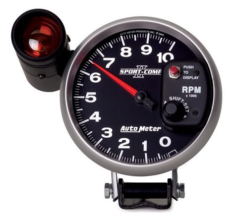 Autometer Sport-Comp II 5 inch 0-10000 RPM Pedestal Mount Tachometer Shift-Lite