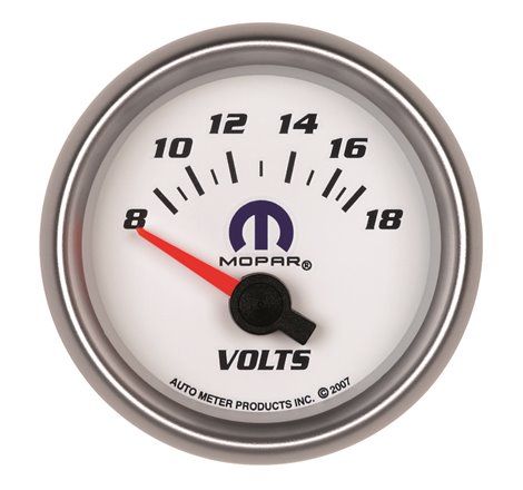 Autometer Mopar 52.4mm SSE 8-18 Volts Voltmeter Gauge