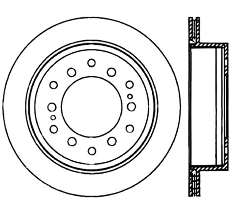 StopTech 01-07 Toyota Sequoia/03-09 4 Runner / 03-09 Lexus GX470 Slotted Left Rear CRYO-STOP Rotor