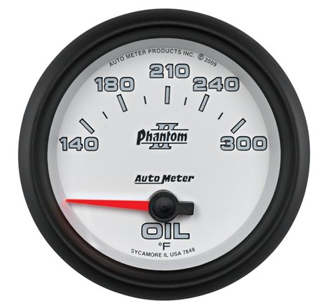 Autometer Phantom II 2 5/8in 140-300 Degree F Short Sweep Electronic Oil Temperature Gauge