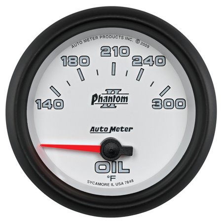 Autometer Phantom II 2 5/8in 140-300 Degree F Short Sweep Electronic Oil Temperature Gauge