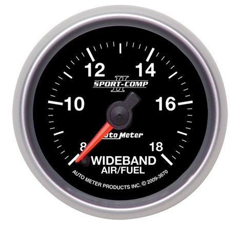 Autometer Sport-Comp II 52mm 8:1-18:1 AFR Wideband Air/Fuel Ratio Analog Gauge