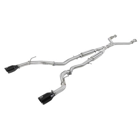 aFe POWER Takeda 2.5in 304 SS CB Exhaust w/ Black Tips 17-19 Infiniti Q60 V6-3.0L (tt)