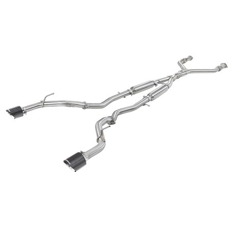 aFe POWER Takeda 2.5in 304 SS CB Exhaust w/ Carbon Fiber Tips 17-19 Infiniti Q60 V6-3.0L (tt)