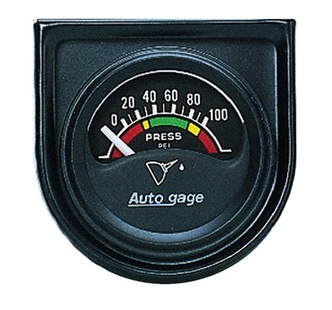 Autometer AutoGage Gauge Console 1.5in 100psi Electric Oil Pressure Gauge - Black Dial/Black Bezel