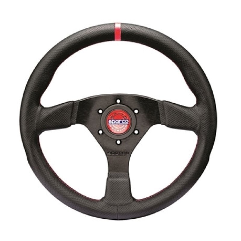 Sparco Steering Wheel R383 Champion Black Leather / Red Stiching