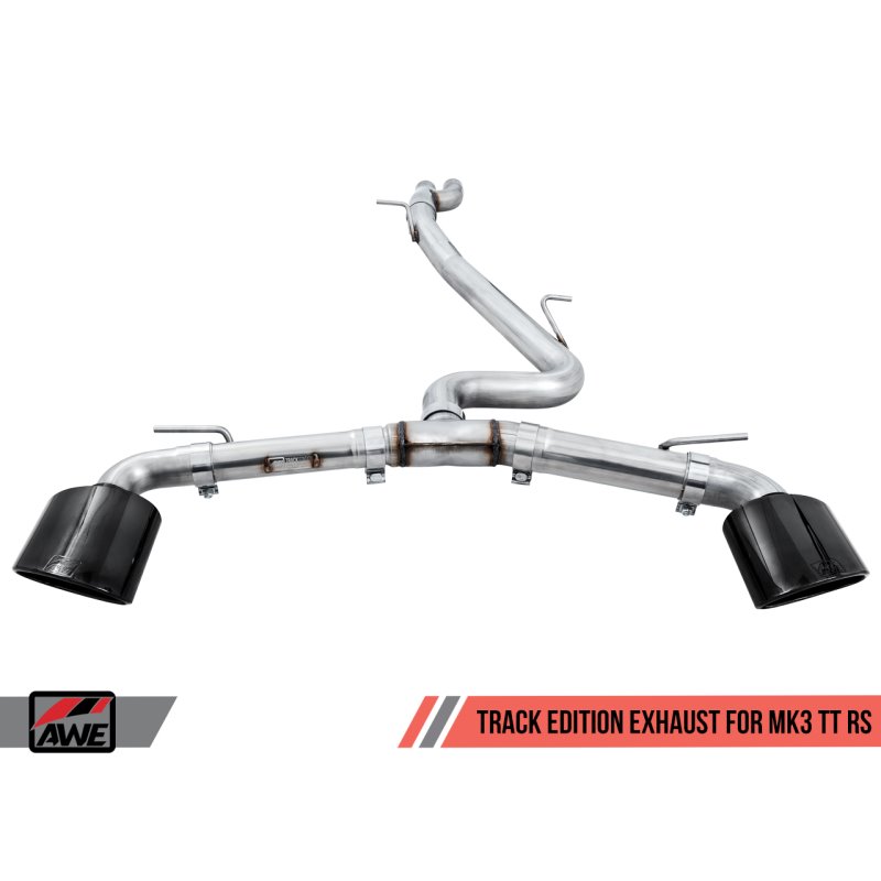 AWE Tuning 18-19 Audi TT RS 8S/RK3 2.5L Turbo Track Edition Exhaust - Diamond Black RS-Style Tips