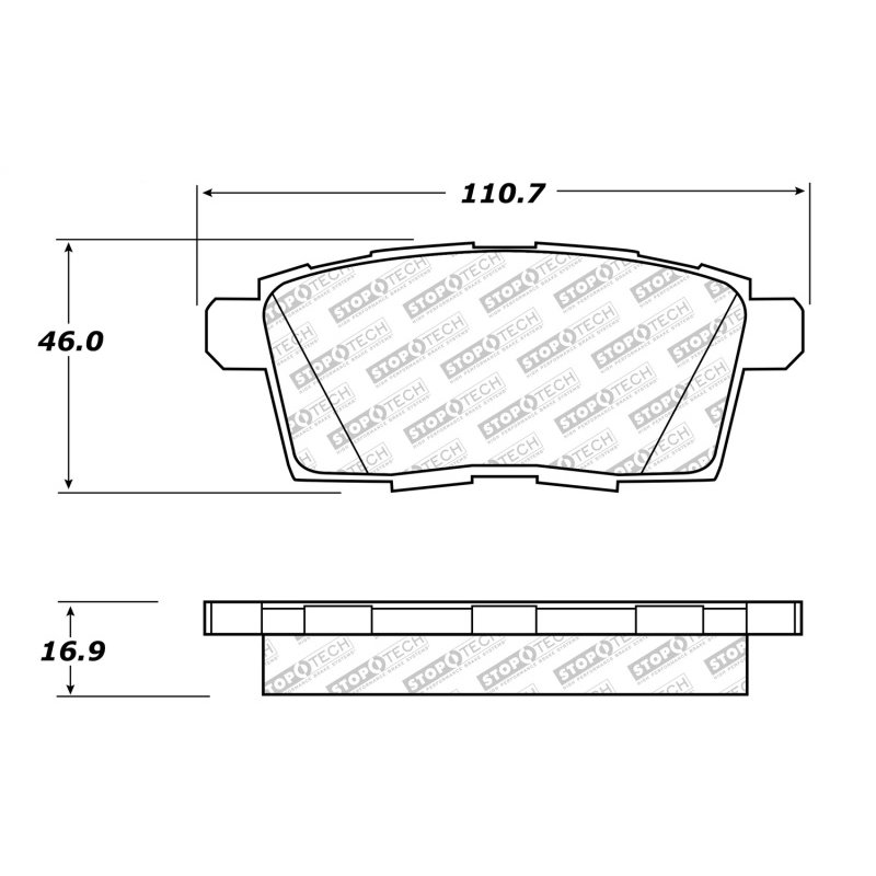 StopTech 07-15 Mazda CX-5/CX-7/CX-9 Street Brake Pads w/Hardware - Rear